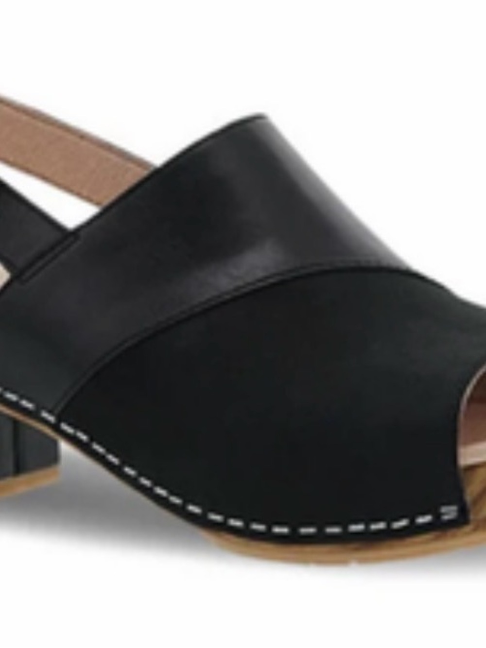 Dansko Black Open-Toe Slingback Clog Sandals